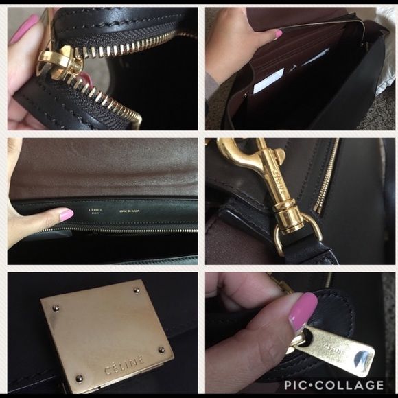 🚫SOLD🚫 Celine Small trapeze Strap Black Burgundy - Picture 8 of 8